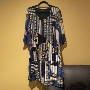 3/4 sleeve patterned dress